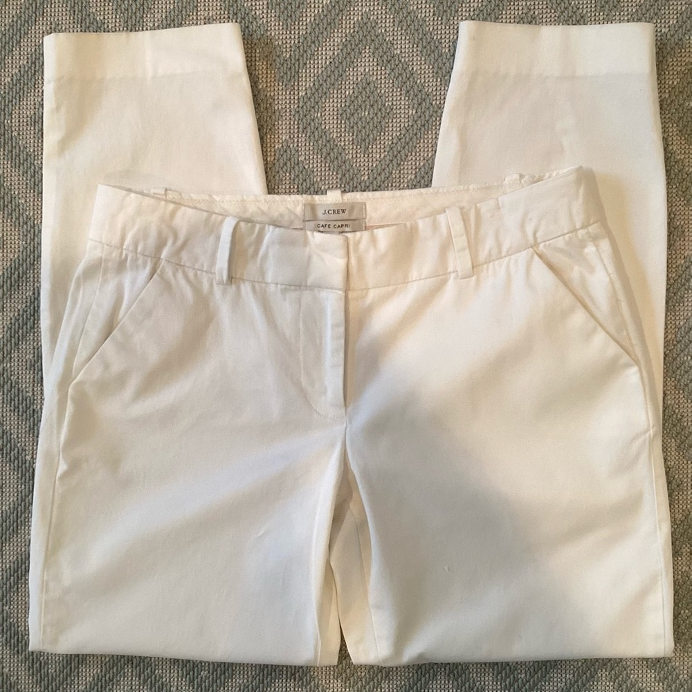 J. Crew White Cafe Capri Pants Size 0